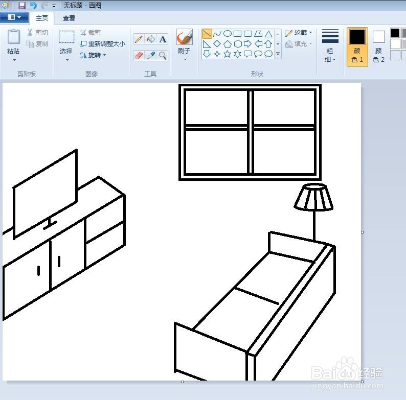 儿童画我的客厅简笔画