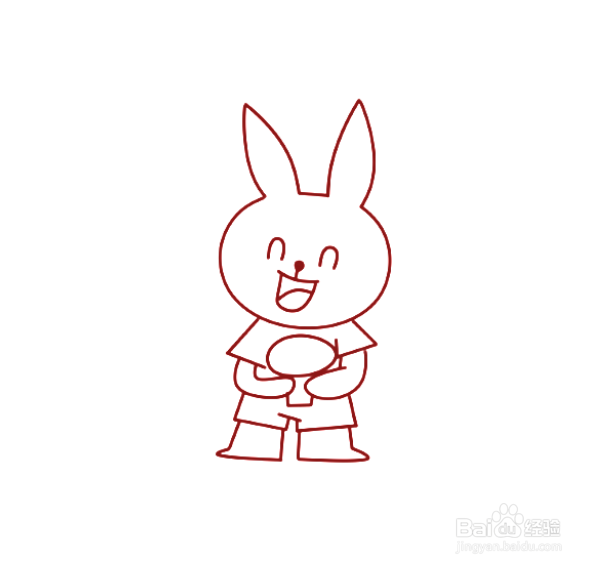如何手工画卡通兔子的简笔画