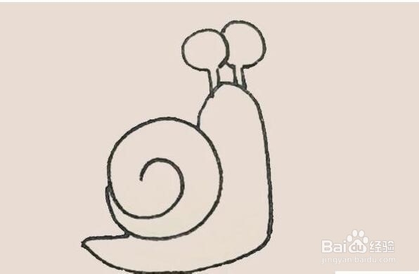 伴儿成长简笔画系列-怎样画一只蜗牛简笔画