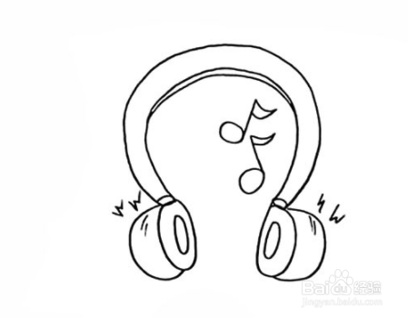 手绘简笔画之耳麦的画法