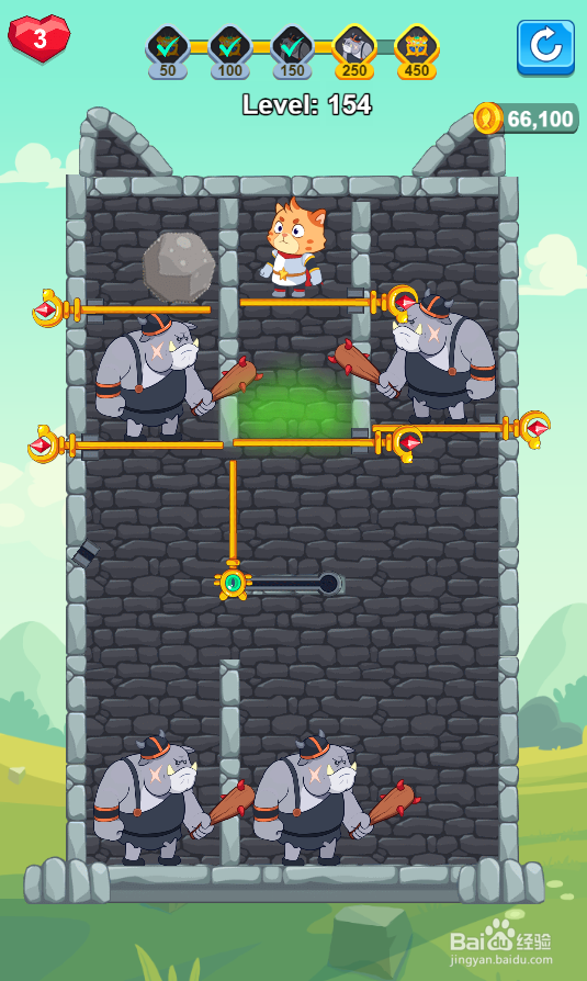 怎样通过Cat Game-How To Loot的Level：154