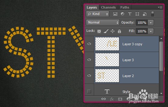 Photoshop制作金属镶钉效果的黄金艺术字