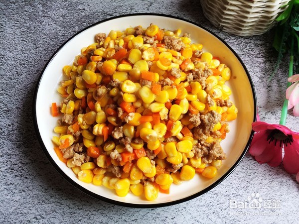 如何制作肉末炒玉米胡萝卜粒