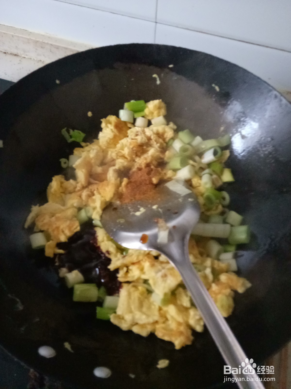 大葱鸡蛋酱炒生菜