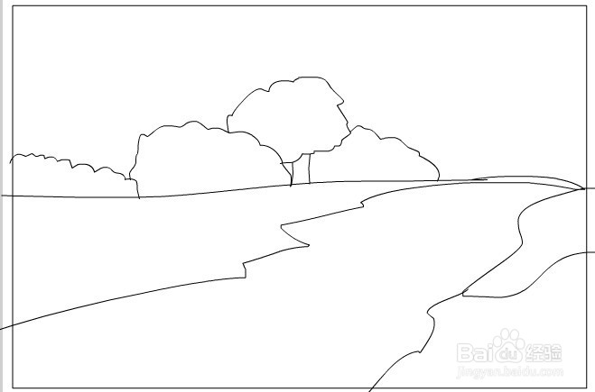 flash制作卡通河岸的场景