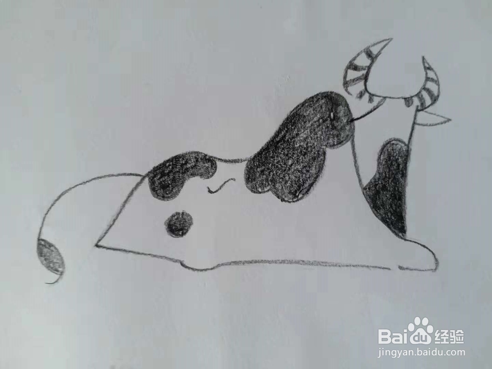 奶牛的简笔画法（三）