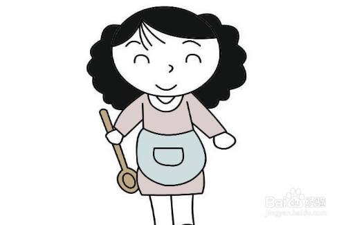 做饭阿姨的画法