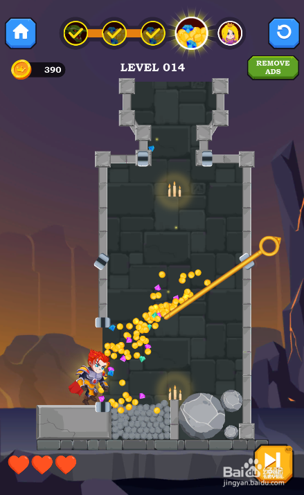 Hero Rescue Online的LEVEL 014怎样通过？