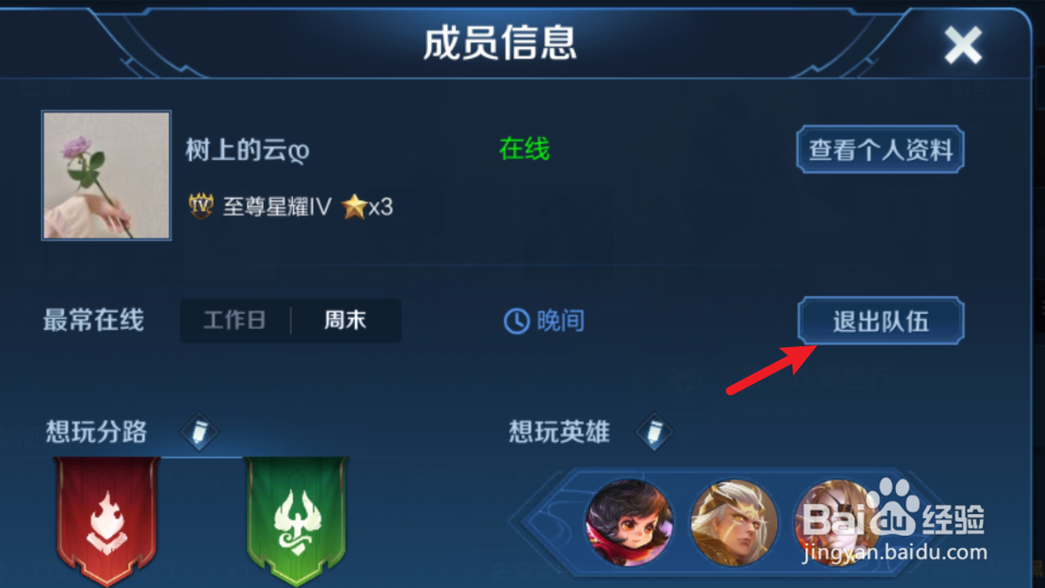 王者荣耀如何退出小队
