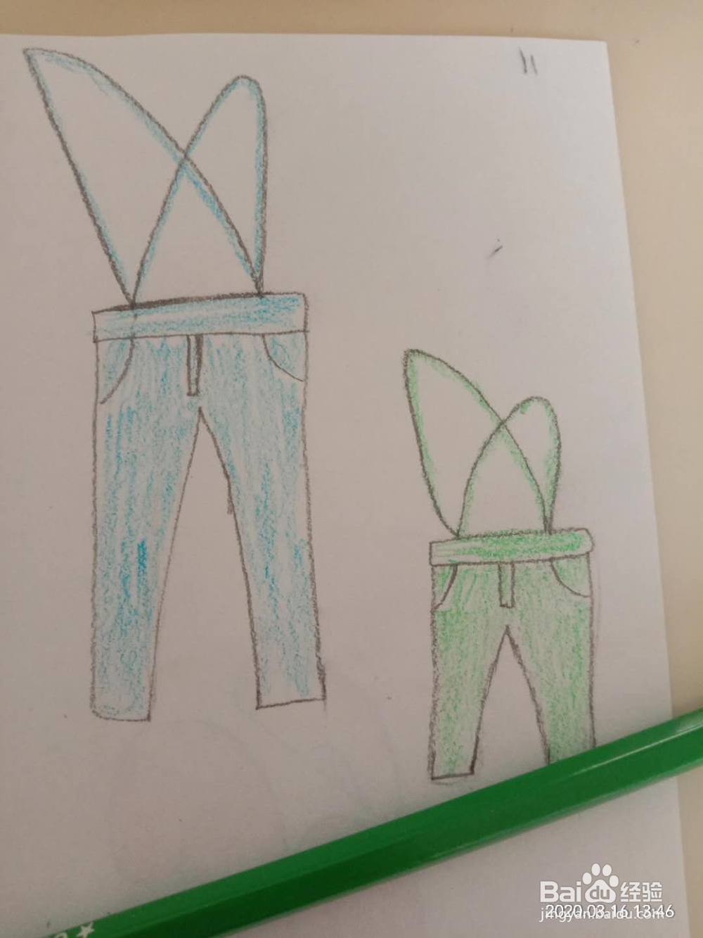 简笔画 如何画背带裤