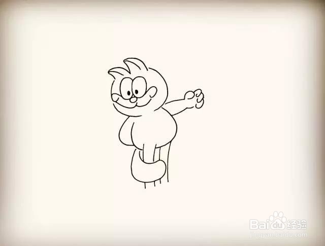 加菲猫的简笔画教程