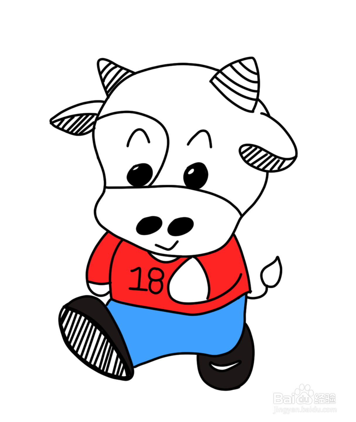 卡通动画:小牛的简笔画