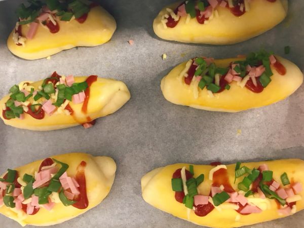 葱香芝士火腿面包