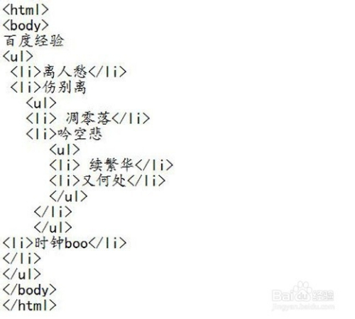 HTML无序列表ul标签用法