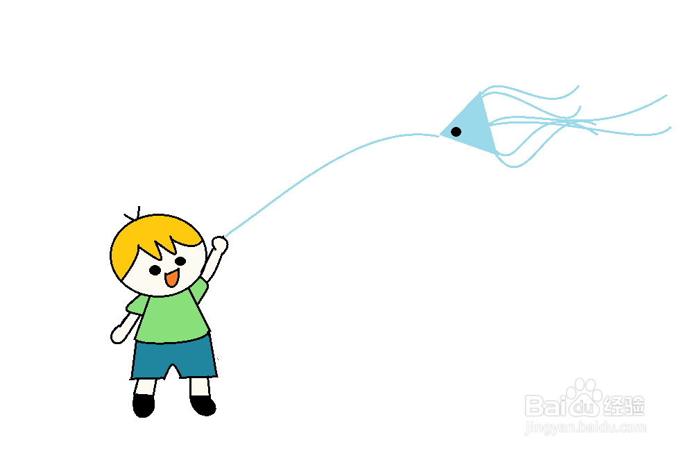 怎么画放风筝的男孩