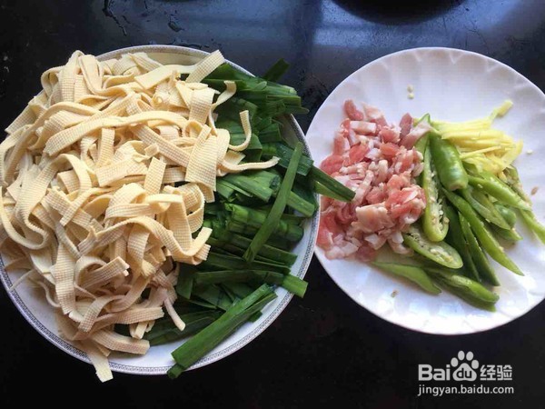 韭菜千张炒肉丝的做法
