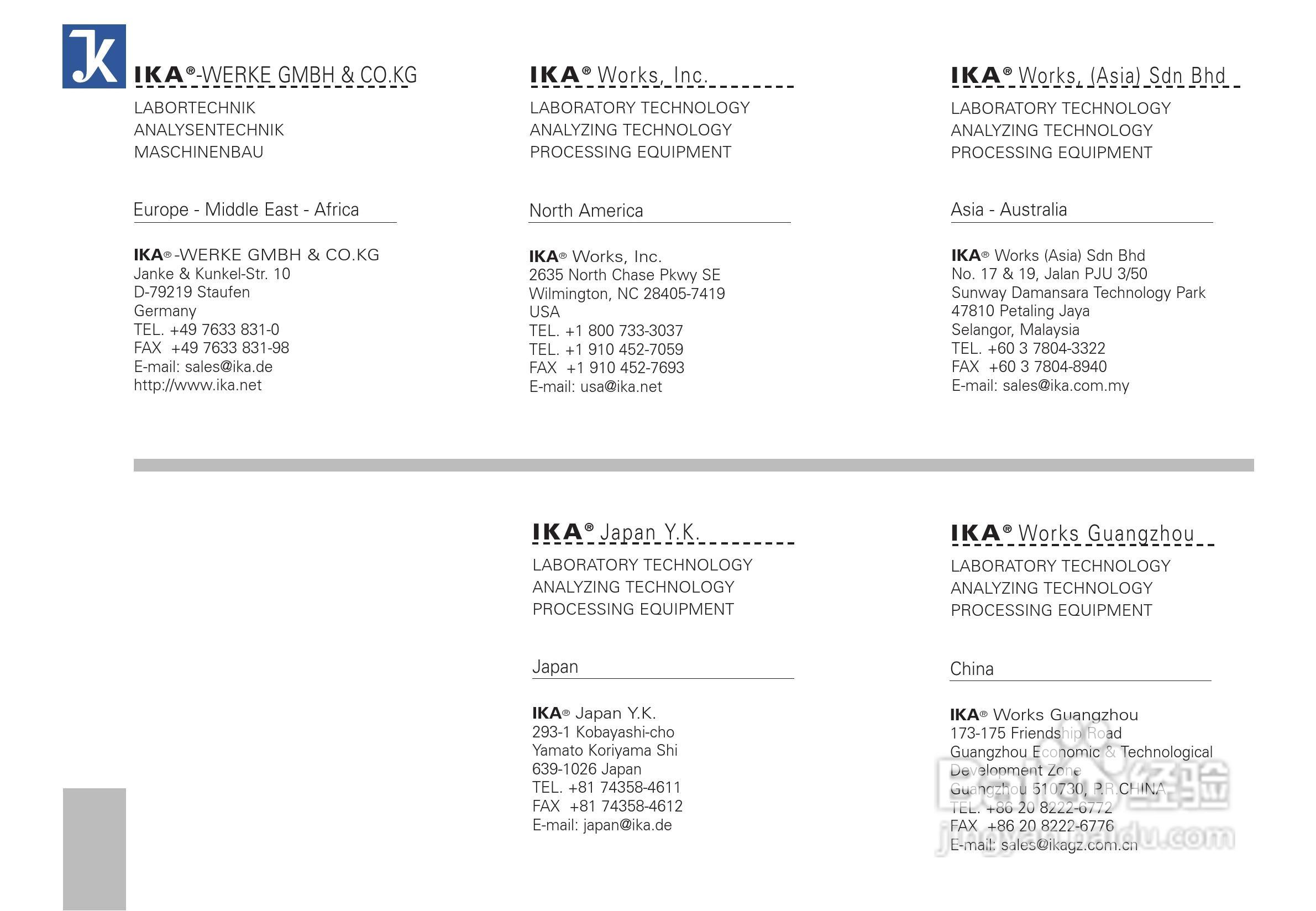 IKA RO10高效10点磁力搅拌器使用说明书