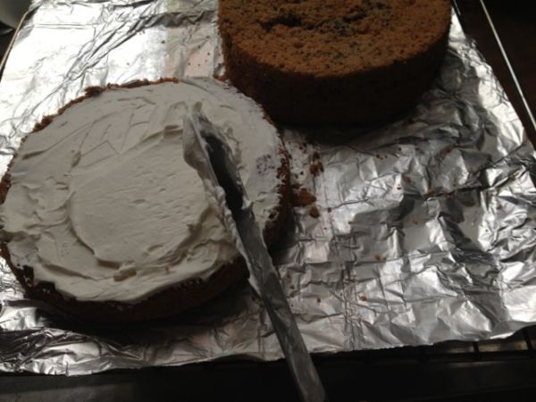 黄桃巧克力戚风裸蛋糕