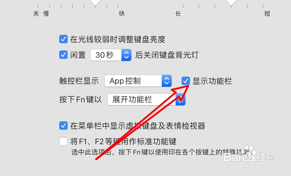 mac怎么设置触控栏显示功能栏内容