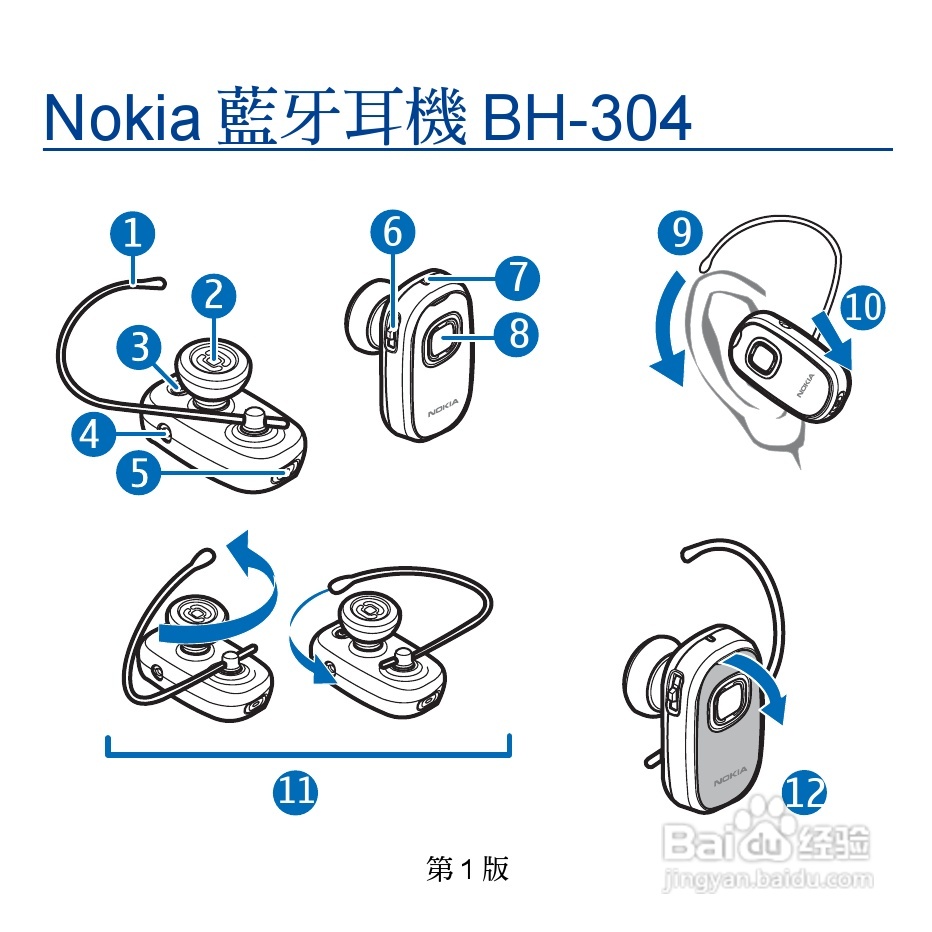 Nokia蓝牙耳机BH-304说明书:[3]