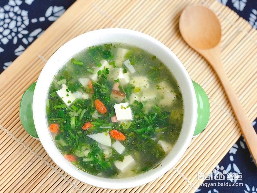 荠菜春笋豆腐汤
