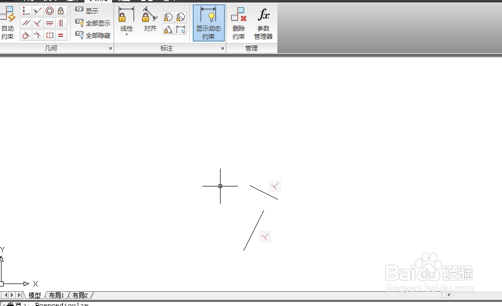 Auto CAD 2010几何约束显示、隐藏与删除