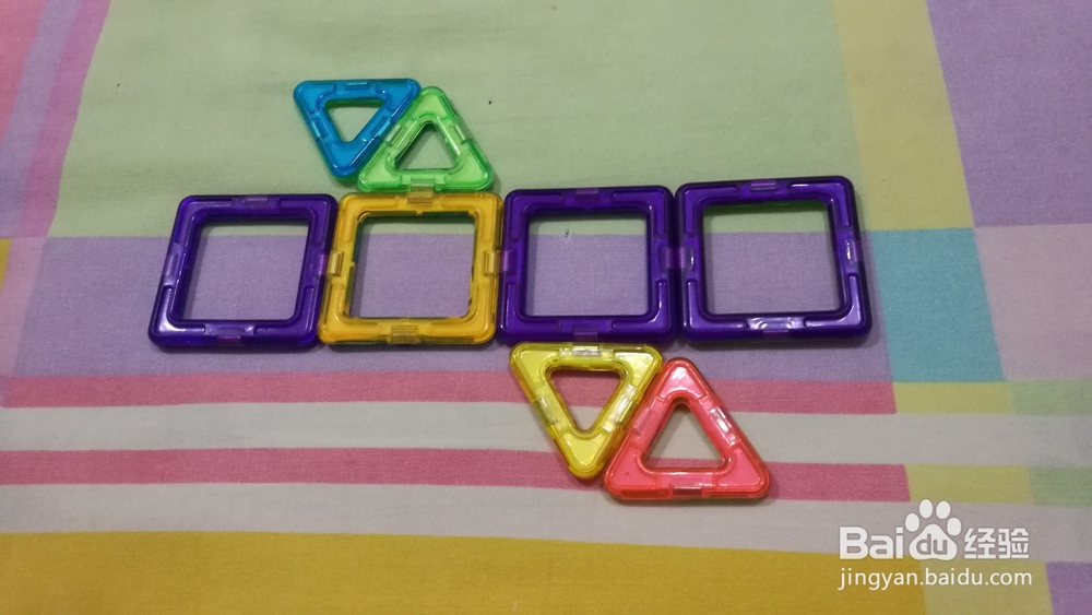 儿童磁力片玩具-如何用磁力片拼出立体小金鱼