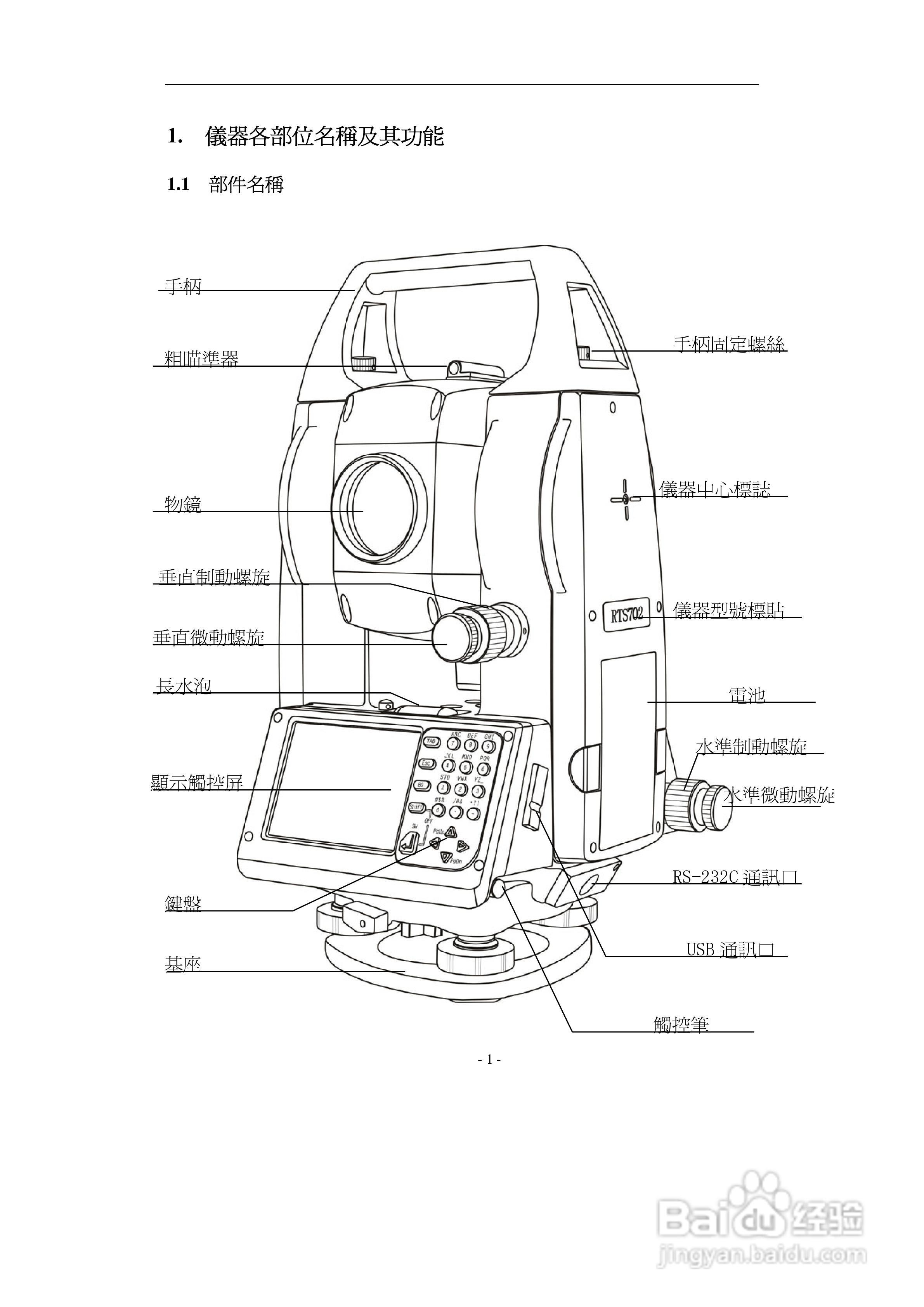 上煇RTS-700全站仪说明书:[2]