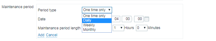 如何在zabbix的维护周期中增加周期？