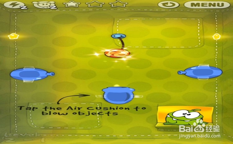 手机游戏割绳子level2-1、level2-2三星攻略