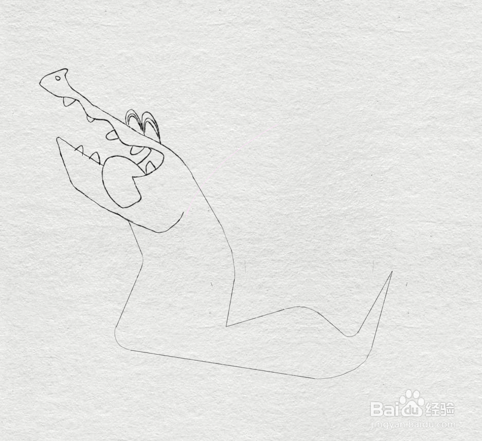 简笔画--如何画跳绳的鳄鱼的简笔画