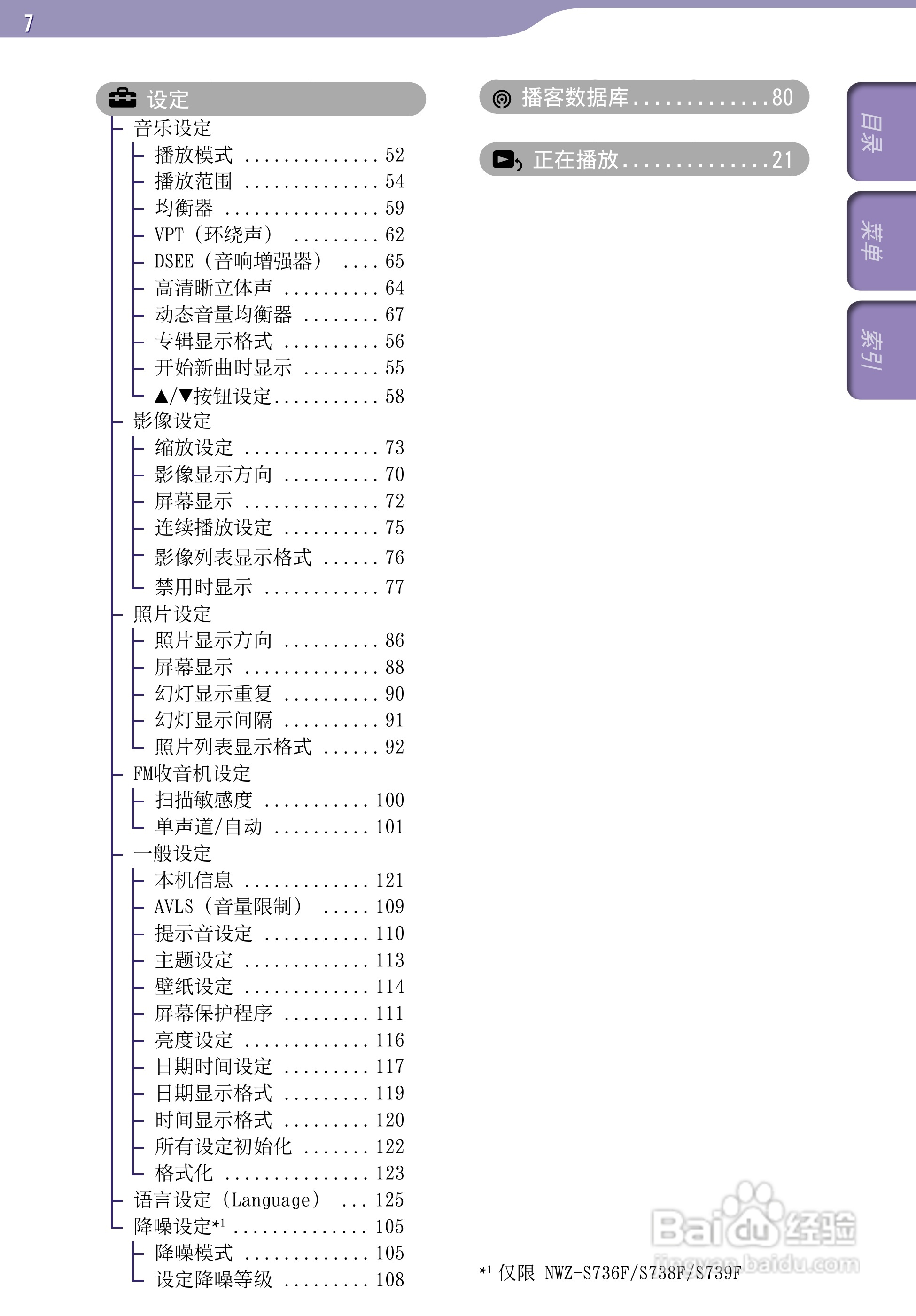 索尼NWZ-S738F MP3播放器使用说明书:[1]