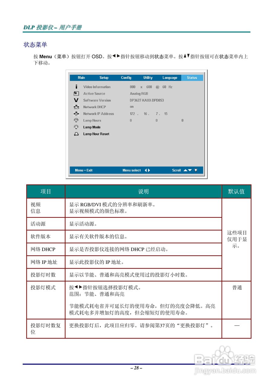 丽讯Vivitek D638MX投影机说明书:[4]