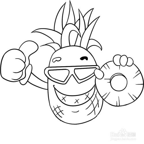 卡通菠萝的简笔画