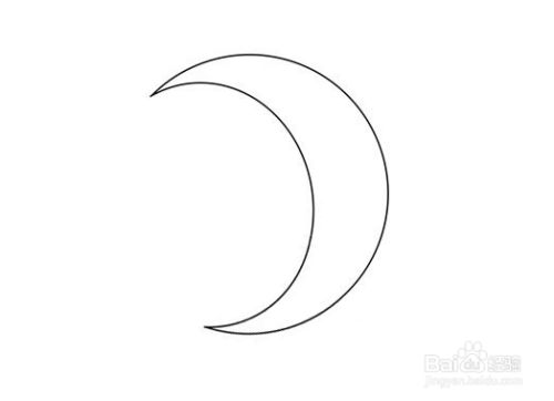 绘制两条曲线来画出月亮,如图所示.