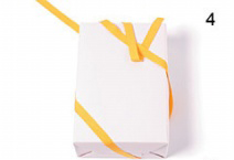 怎样包装礼物之4、基本的双斜线形丝带系法