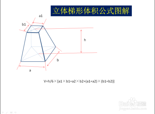 立体梯形体积公式图解 百度经验