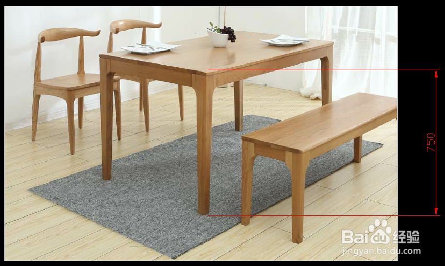 如何通过AutoCAD查看图片中家具的细节尺寸