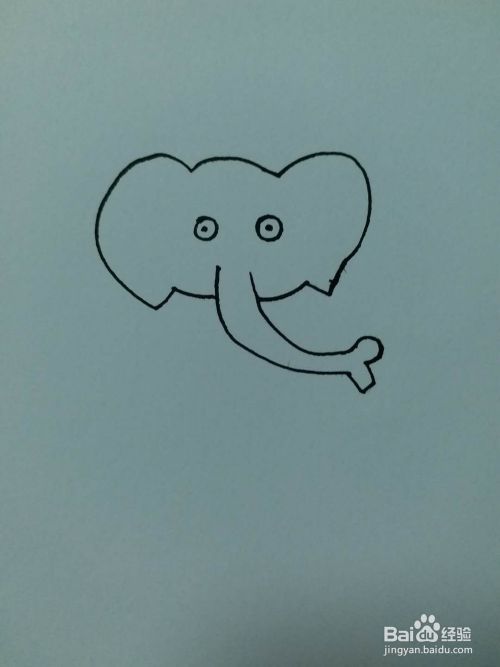 简笔画之小象正面 百度经验 简笔画之小象正面 百度经验