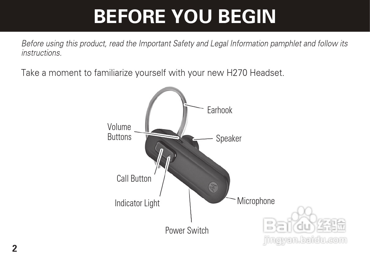 摩托罗拉H270蓝牙耳机使用说明书:[1]