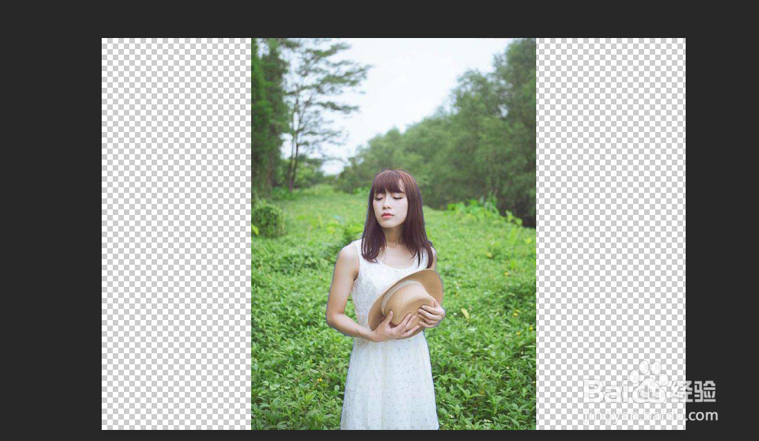 怎么把竖图变横图不影响主体形状（ps）