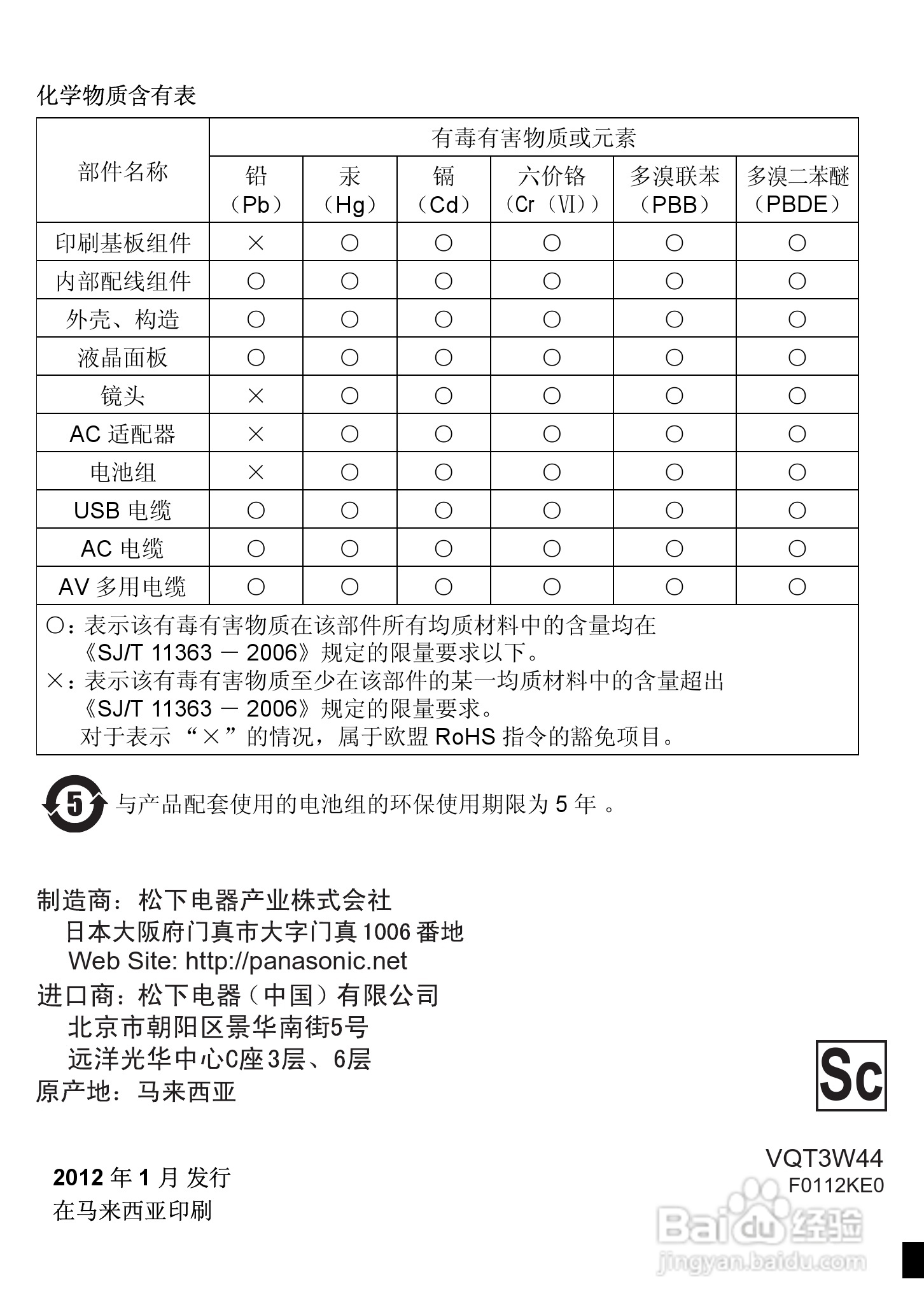 松下HC-V500MGK数码摄像机使用说明书:[15]