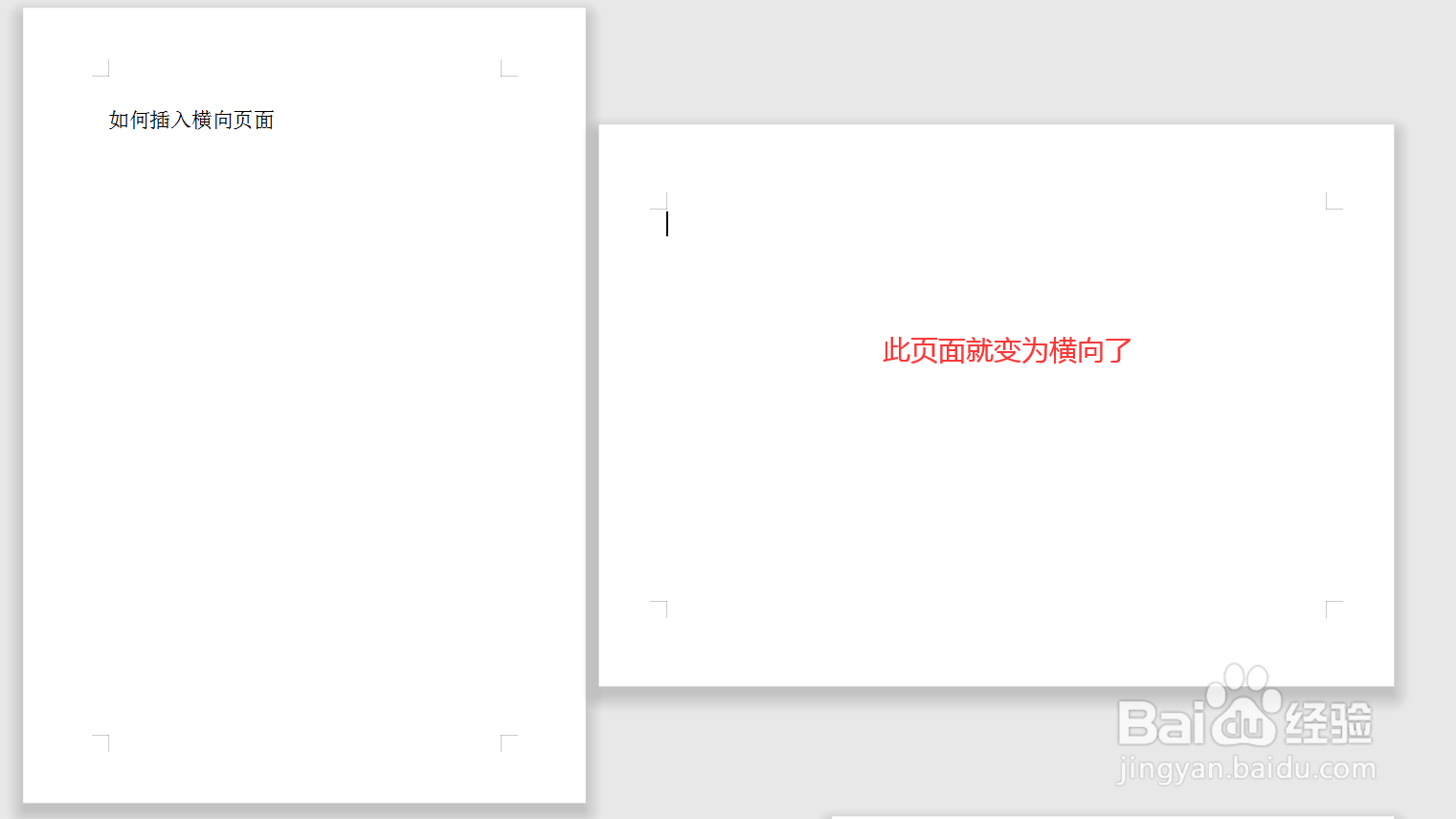 WORD文档中如何将某个页面变为横向