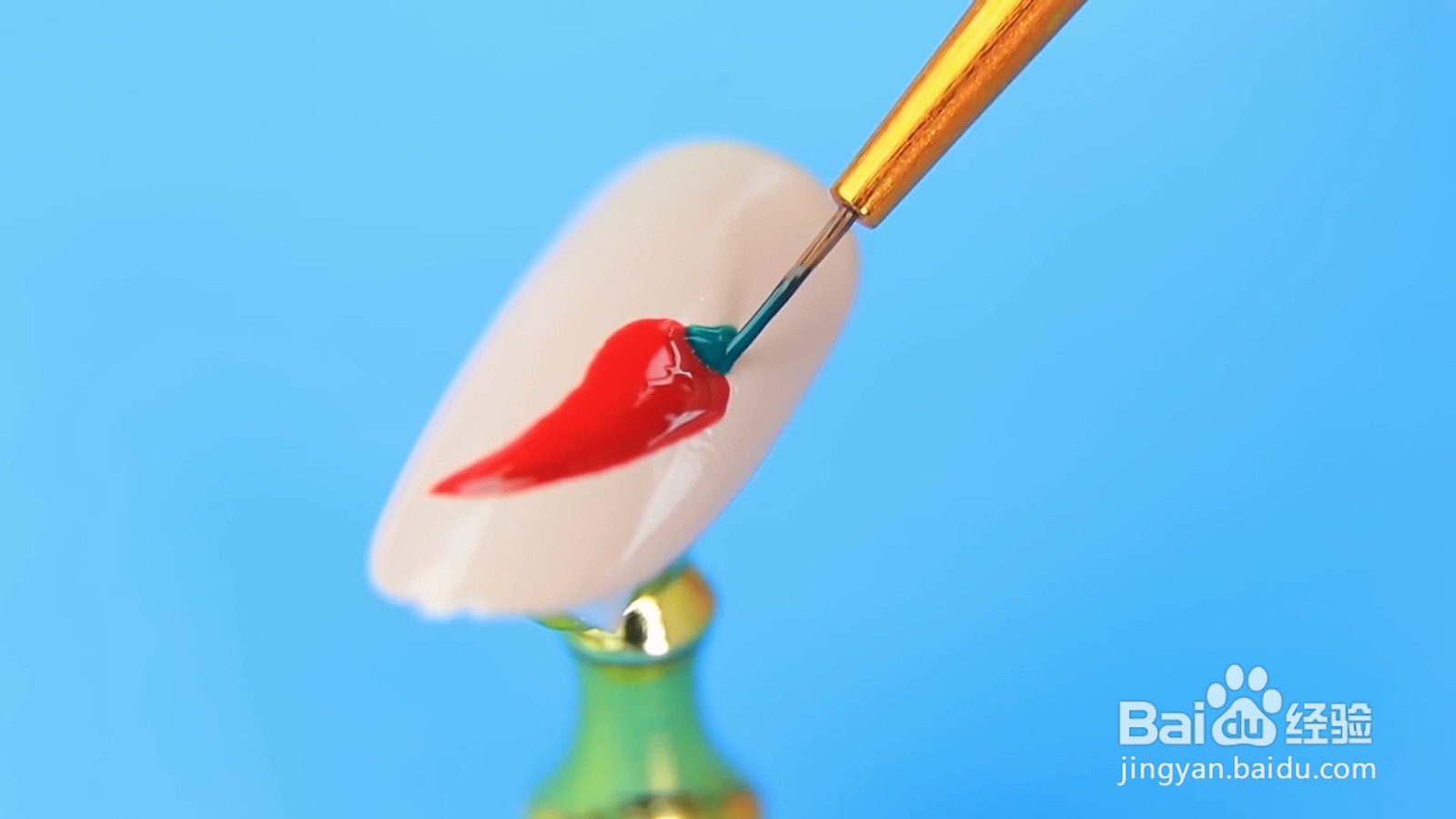 非常有创意的红色辣椒美甲