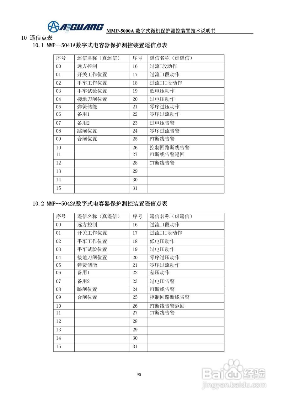爱光MMP-5043A数字式电容器保护测控装置说明书