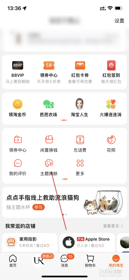 淘宝App如何更换主题皮肤