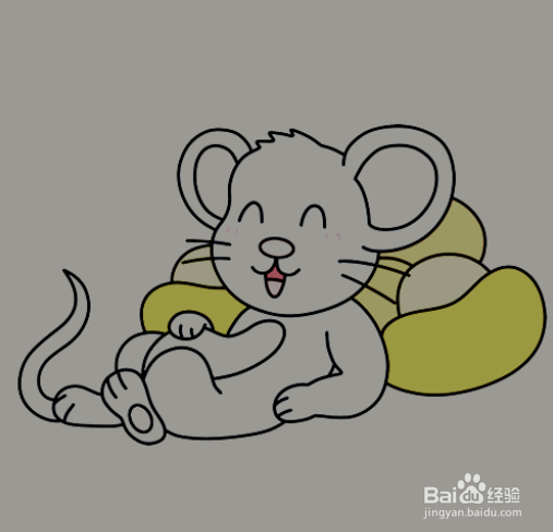 如何手工画面带微笑老鼠的简笔画?