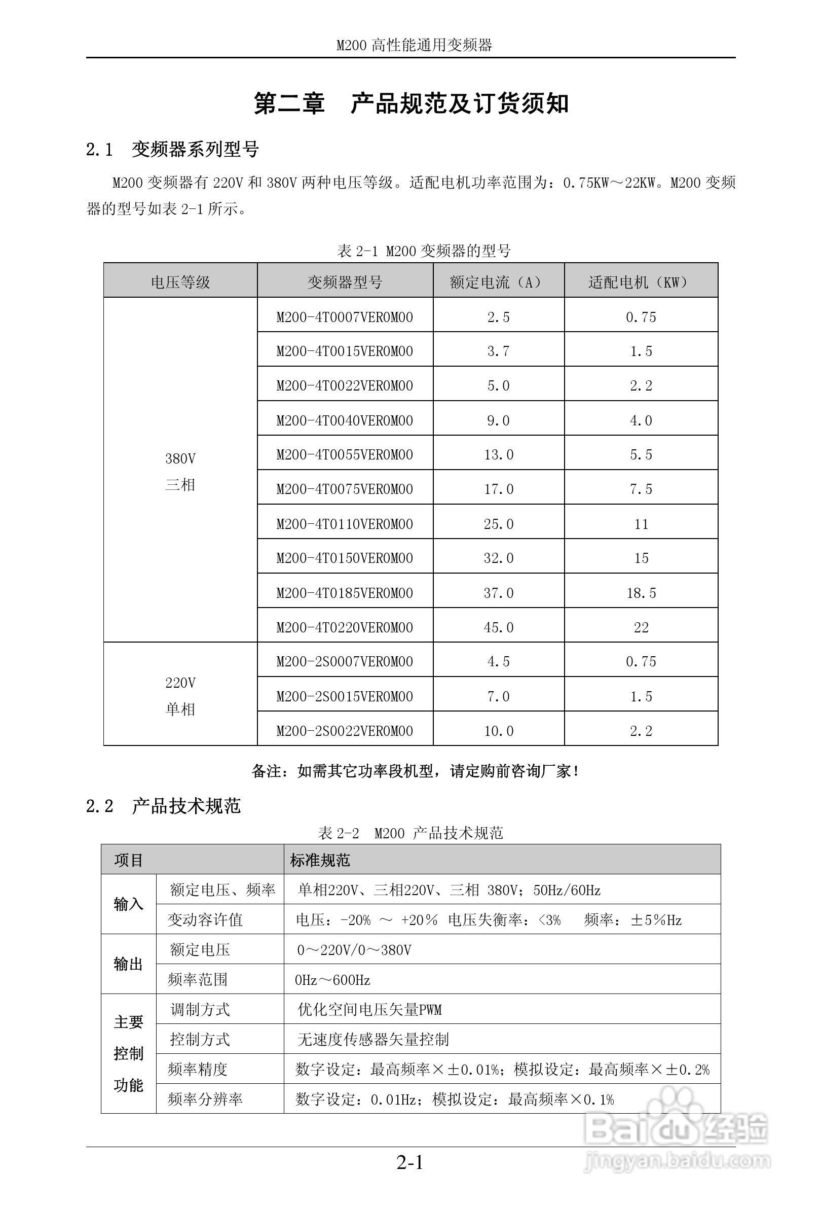 易驱M200-2S0022VER0M00通用变频器使用说明书:[1]