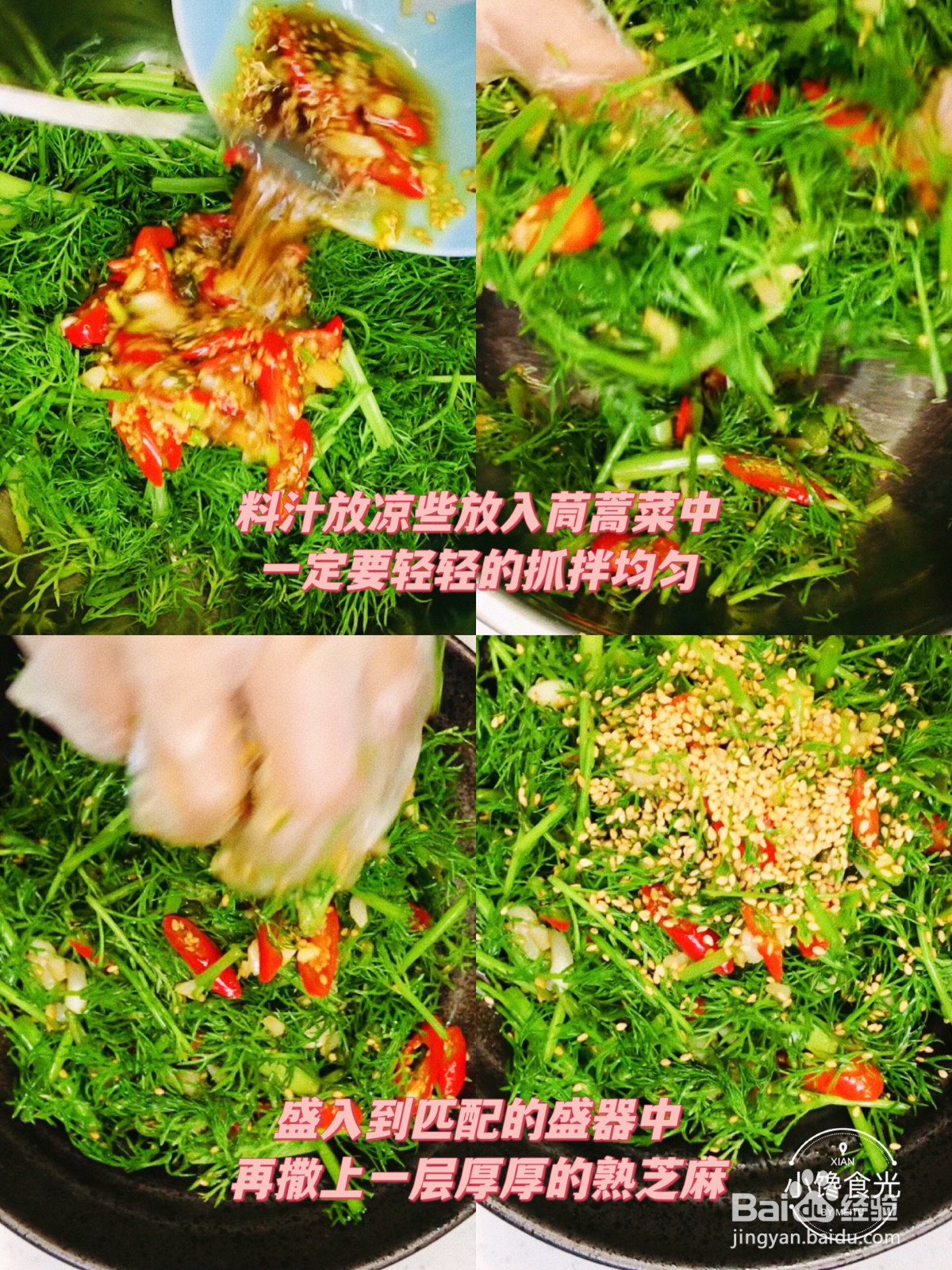 生拌芝麻茴香菜的做法