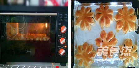 手工揉面豆沙花朵面包